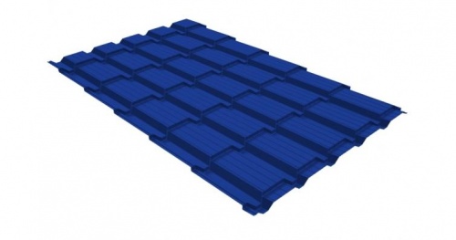 Металлочерепица квадро GL 0,5 PE  PE RAL 5002 ультрамариново-синий