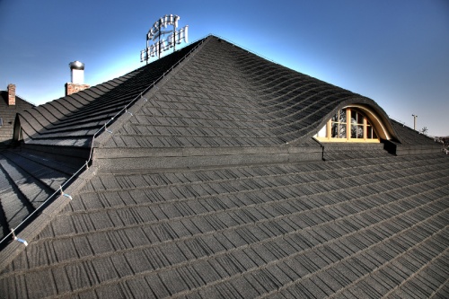 Композитная черепица рядовая Decra Stratos Черный бриллиант